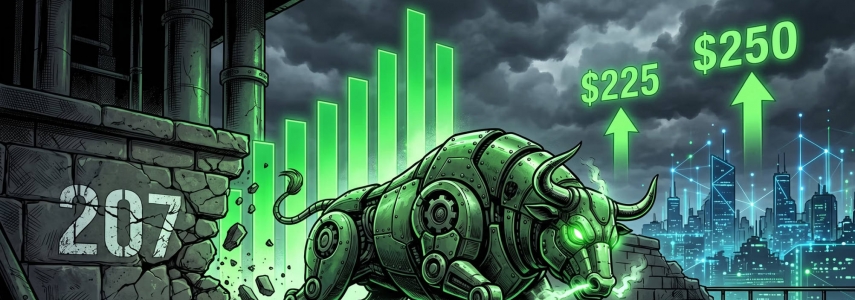 Aurra Markets：【英伟达走势分析】英伟达坚守 207 美元关键支撑位