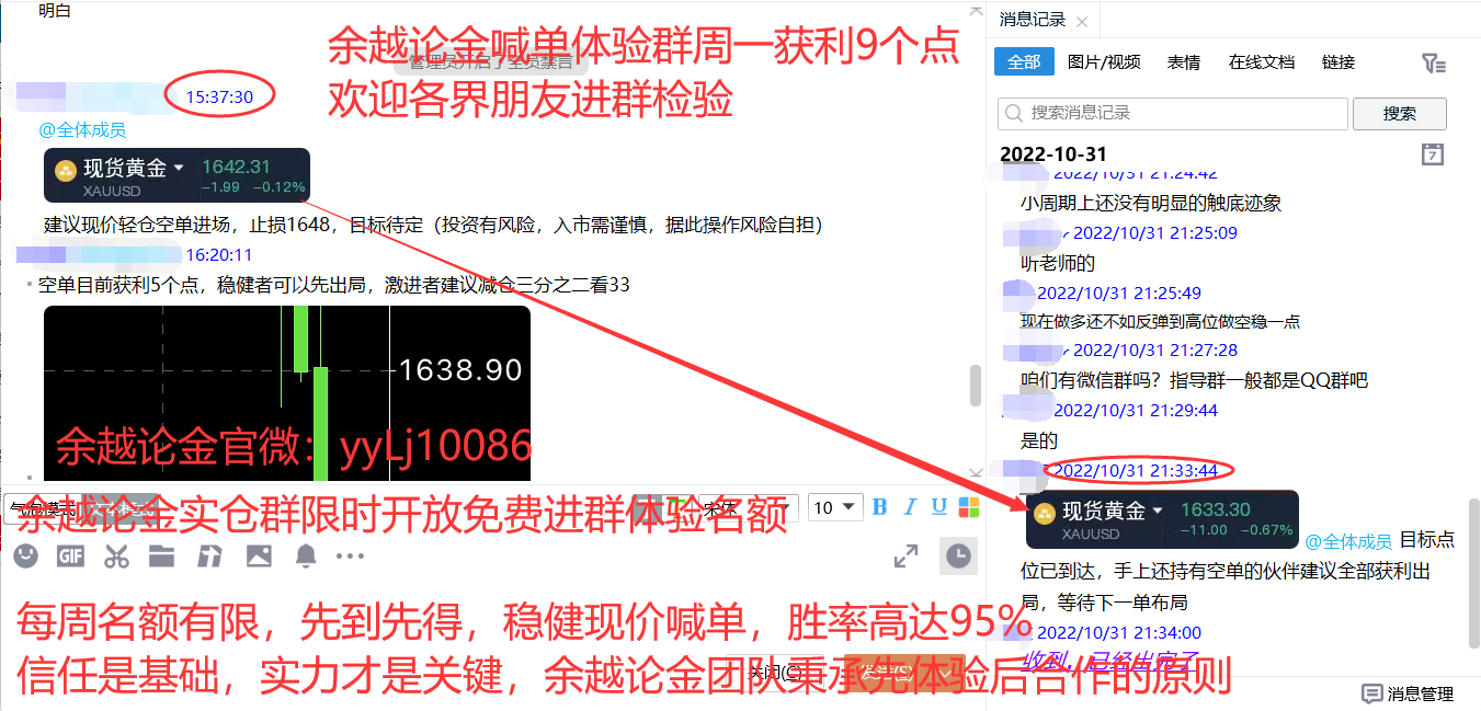 Yu Yue on Jin:11.1黄金白银原油走势分析及最新短线操作策略...120 / author:Yu Yue Tan Jin / PostsID:1715121