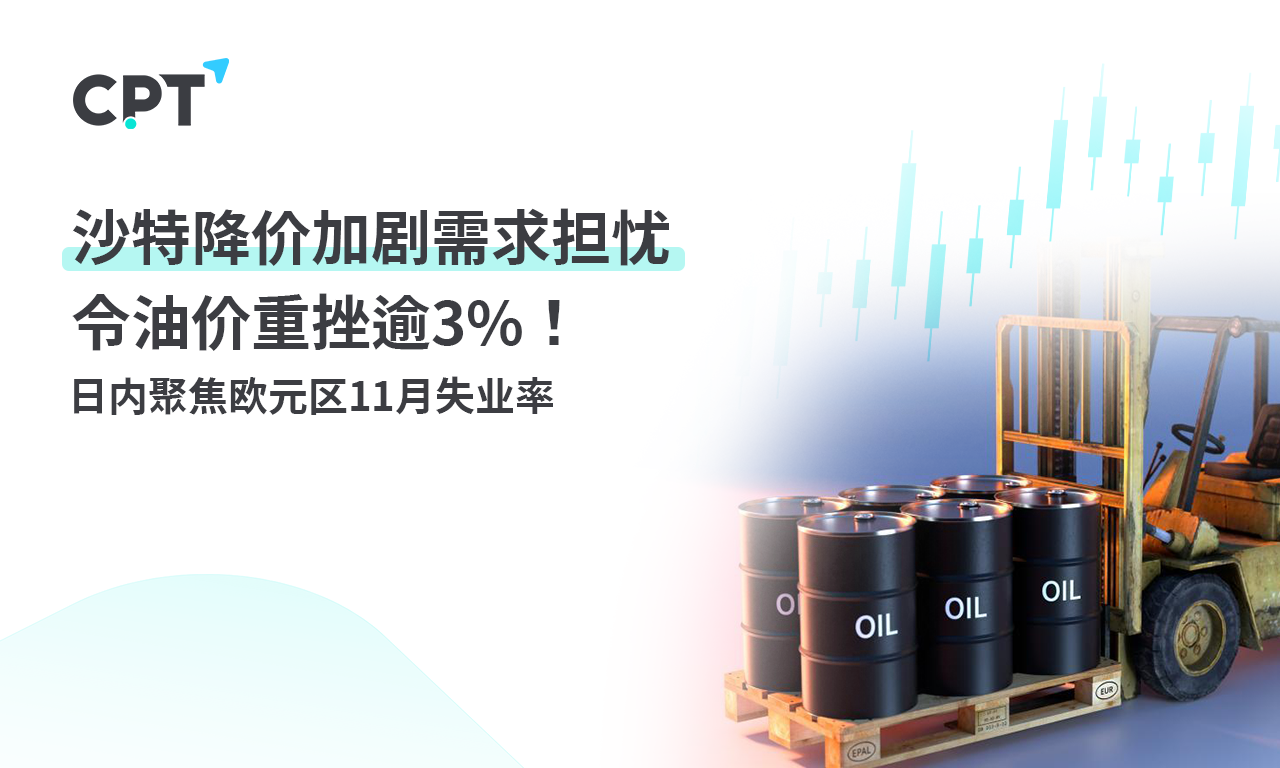 CPT MarketsSaudi Arabia's price reduction exacerbates demand concerns, causing oil prices to plummet more than3%! Intraday convergence...828 / author:CPT / PostsID:1727431