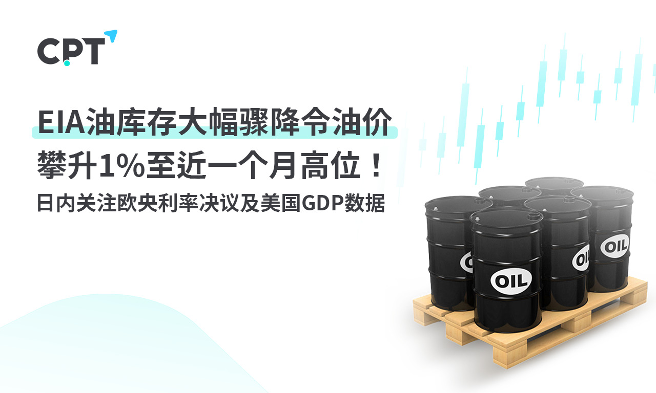 CPT Markets：EIAThe sharp drop in oil storage has led to an increase in oil prices1%Up to the highest point in the past month...655 / author:CPT / PostsID:1727556