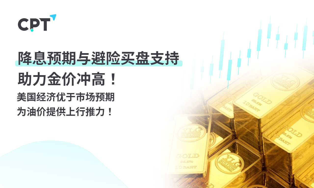 CPT MarketsExpectations of interest rate cuts and support from safe haven buying have helped gold prices soar! American economy...207 / author:CPT / PostsID:1727999