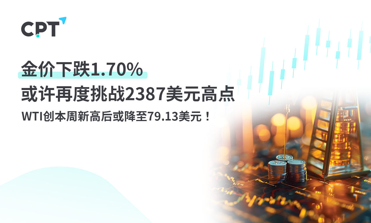 CPT Markets黄金与原油评析：金价下跌1.70%，或许再度挑战2387...962 / author:CPT / PostsID:1728733