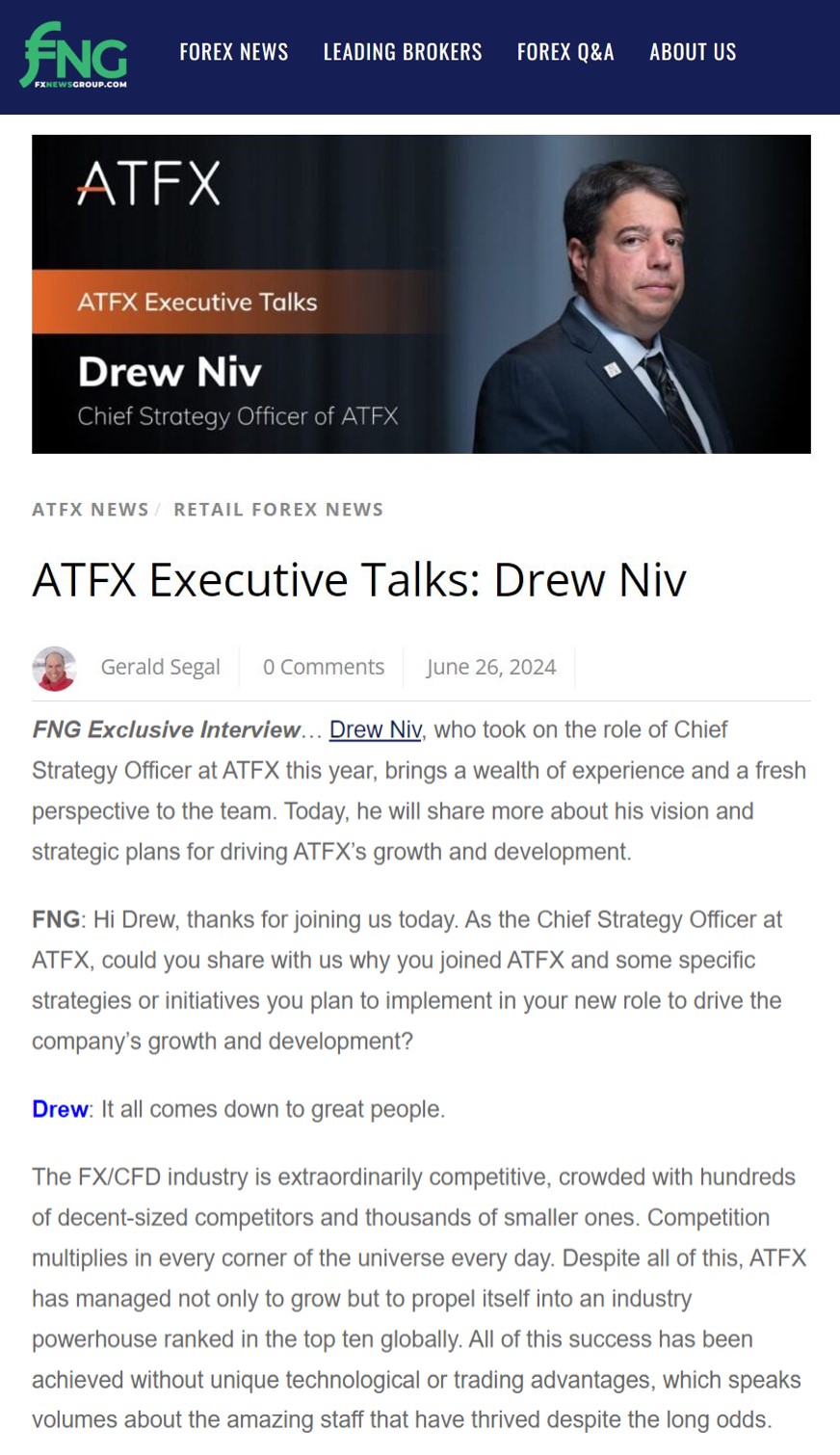 专访ATFX首席战略官Drew Niv：以科技创新引领企业高速发展14 / author:atfx2019 / PostsID:1728807