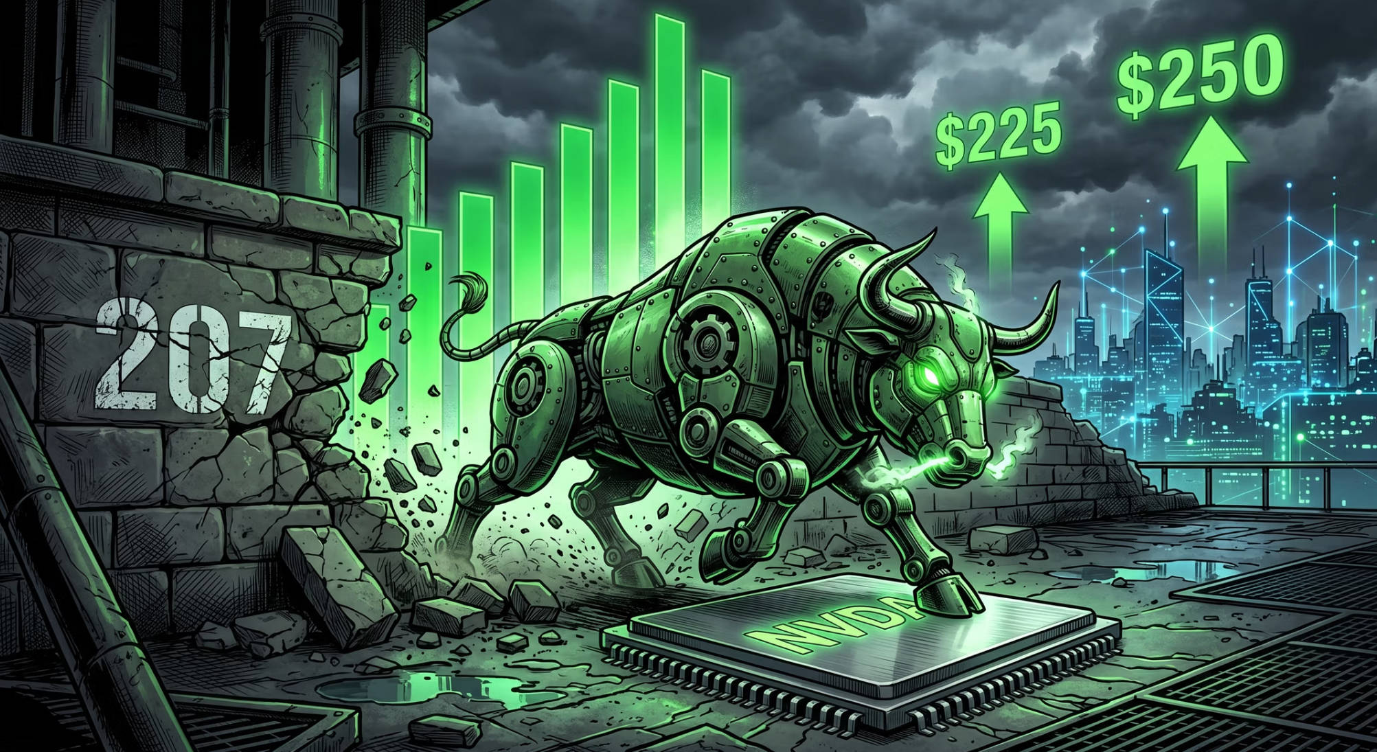 Aurra Markets：【英伟达走势分析】英伟达坚守 207 美元关键支撑位454 / author:Aurra_Official / PostsID:1736275