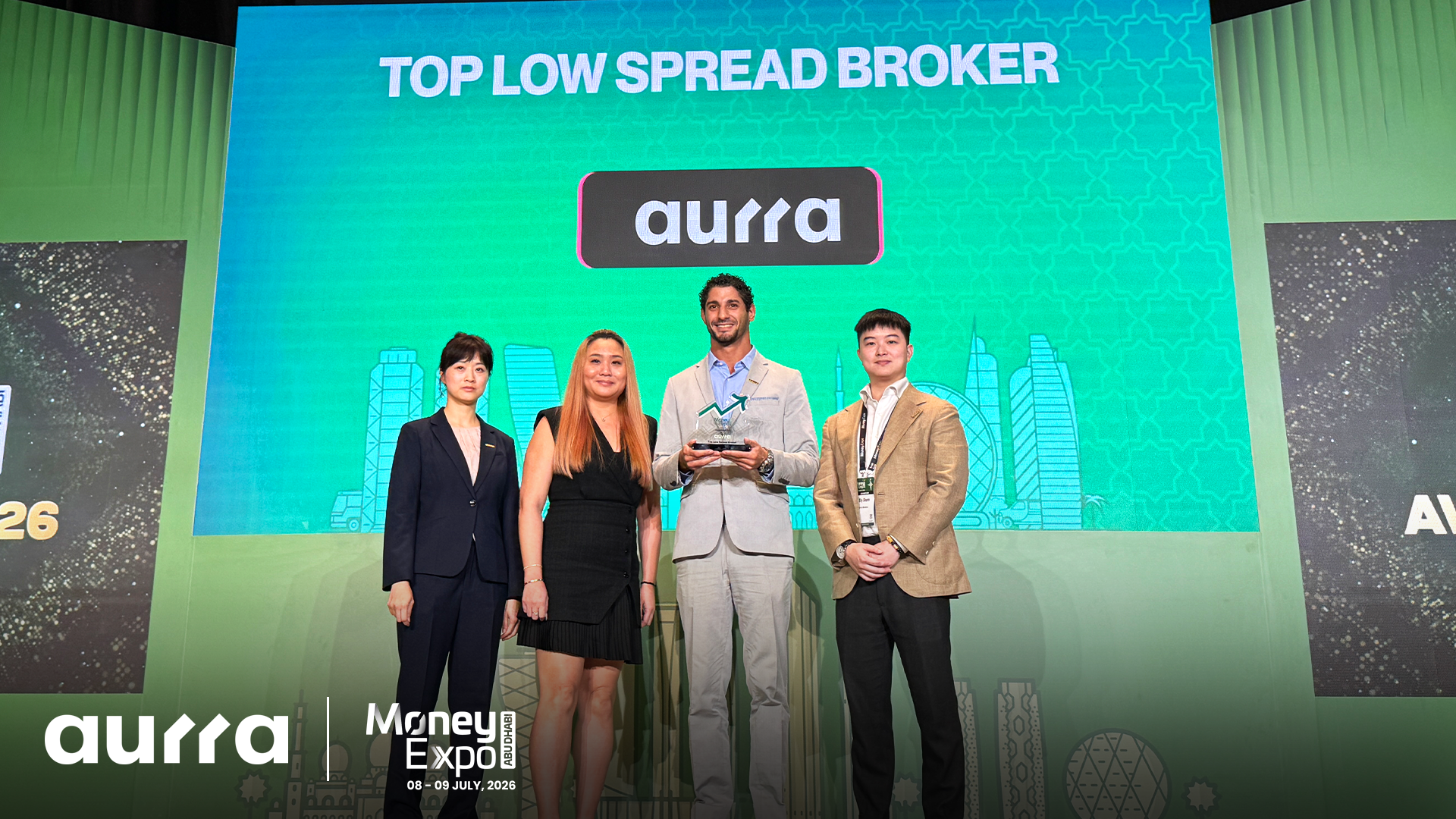 Aurra Markets 于阿布扎比金融博览会荣膺“2026 年度最佳低点差经纪商”
