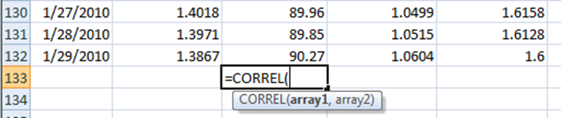 DIY——Using spreadsheets to calculate currency correlation38 / author: / source: